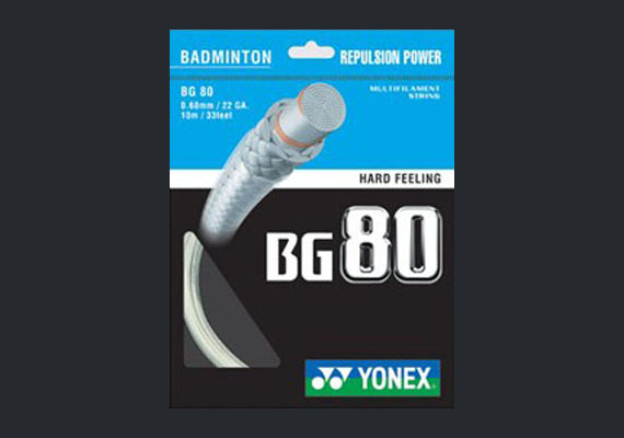 Yonex BG80 - Tension-retaining braided oval Vectran maximizes durability, delivering excellent repulsion performance. String of choice for former #1 ranked Mathias Boe. Price includes string and labor.
